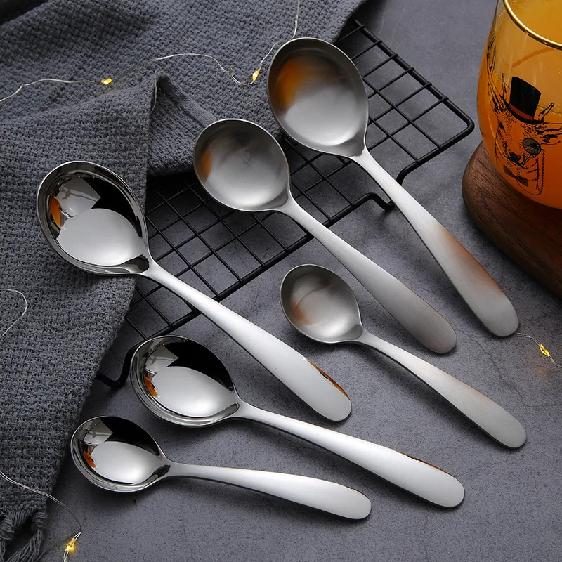 304 Stainless Steel Spoon Tea Spoon Rice/Salad Tableware Dinnerware with Round Edge Home Accessories Kitchen Tableware
304 Stainless Steel Spoon Tea Spoon Rice/Salad Tableware Dinnerware with Round Edge Home Accessories Kitchen Tableware