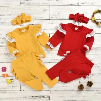 Baby Girl 0-24M Spring Autumn outfits Cotton Long sleeve Lace t-shirt top + Pant + headband 3pcs clothes set choose sizes
Baby Girl 0-24M Spring Autumn outfits Cotton Long sleeve Lace t-shirt top + Pant + headband 3pcs clothes set choose sizes