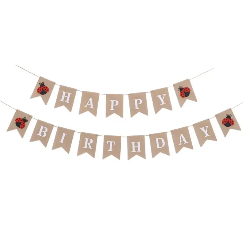 Birthday Banner Linen Streamer Letter Banner Flag Colorful Animal Ladybugs Printing for Birthday Festival Party Decoration
Birthday Banner Linen Streamer Letter Banner Flag Colorful Animal Ladybugs Printing for Birthday Festival Party Decoration