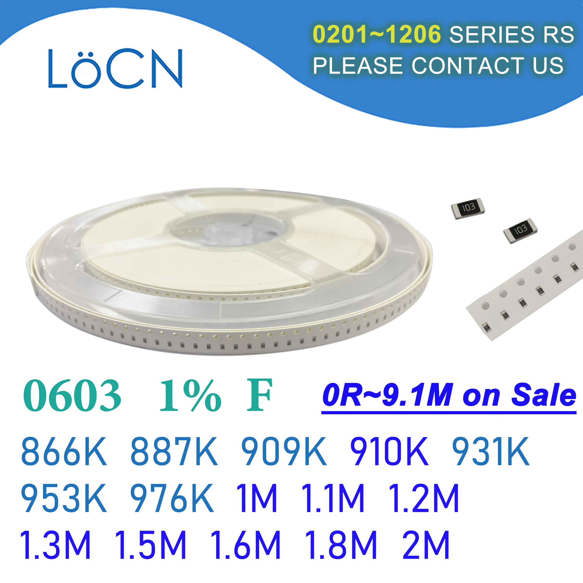 0603 1% 5000PCS SMD Resistor F 866K 887K 909K 910K 931K 953K 976K 1M 1.1M 1.2M 1.3M 1.5M 1.6M 1.8M 2M 1608 OHM
0603 1% 5000PCS SMD Resistor F 866K 887K 909K 910K 931K 953K 976K 1M 1.1M 1.2M 1.3M 1.5M 1.6M 1.8M 2M 1608 OHM