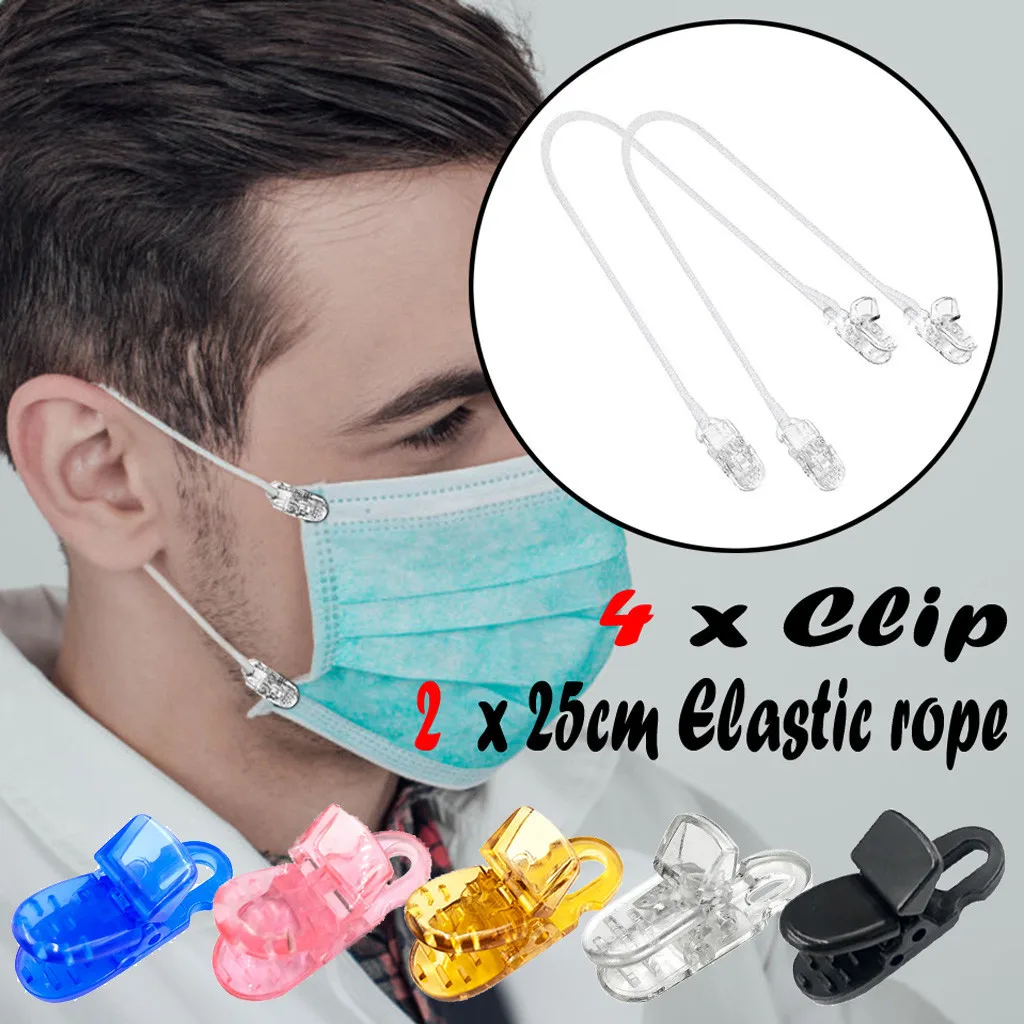 Durable Firm Plastic Clip Stabilizer 4 Clip 2 Elastic Band Masks Rope Rubber Adjustable DIY Masks Accessories Elastic band W2
Durable Firm Plastic Clip Stabilizer 4 Clip 2 Elastic Band Masks Rope Rubber Adjustable DIY Masks Accessories Elastic band W2