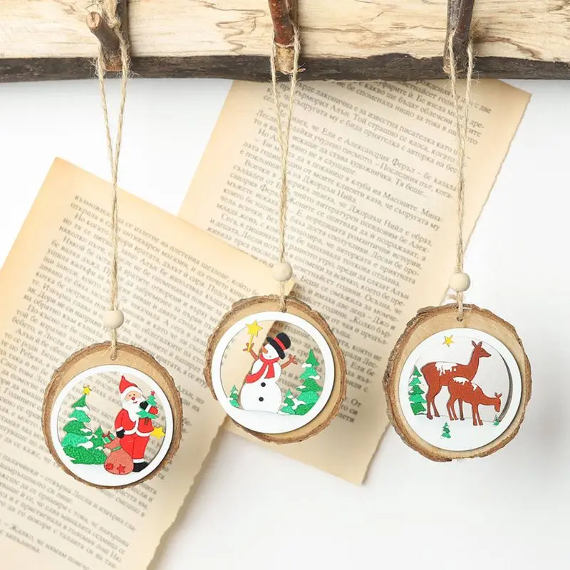 6pcs/set Christmas Wooden Bark Pendants Round Cutout Pattern DIY Crafts Christmas Tree Ornament Home Decoration 090C
6pcs/set Christmas Wooden Bark Pendants Round Cutout Pattern DIY Crafts Christmas Tree Ornament Home Decoration 090C