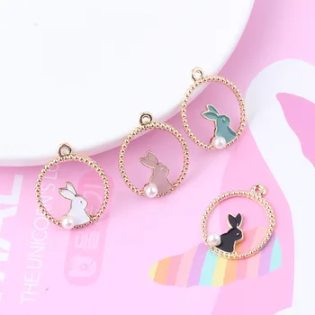 10pcs/pack Round Rabbit Enamle Charms Metal Pendant for Earring Keychains DIY Fashion Jewelry Making 
10pcs/pack Round Rabbit Enamle Charms Metal Pendant for Earring Keychains DIY Fashion Jewelry Making