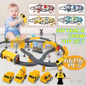 66/92PCS Electric Train Tracks Toy Set Fire Rescue/Police/Engineering/City Model Toy Railway Track Racing Road Building Toys Set
66/92PCS Electric Train Tracks Toy Set Fire Rescue/Police/Engineering/City Model Toy Railway Track Racing Road Building Toys Set