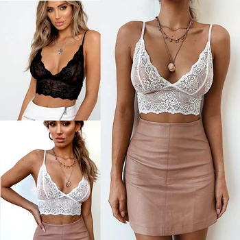 Sexy Women Deep V neck Spaghetti Strap Floral Lace Bralette Crop Top Unpadded Bra Sheer Mesh Bra Tops
Sexy Women Deep V neck Spaghetti Strap Floral Lace Bralette Crop Top Unpadded Bra Sheer Mesh Bra Tops