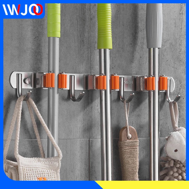 Multifunction Wall Mounted Mop Holder Brush Broom Hanger Storage Rack Stainless Steel Broom Mop Holder Clip WC Bathroom Kitchen
Multifunction Wall Mounted Mop Holder Brush Broom Hanger Storage Rack Stainless Steel Broom Mop Holder Clip WC Bathroom Kitchen