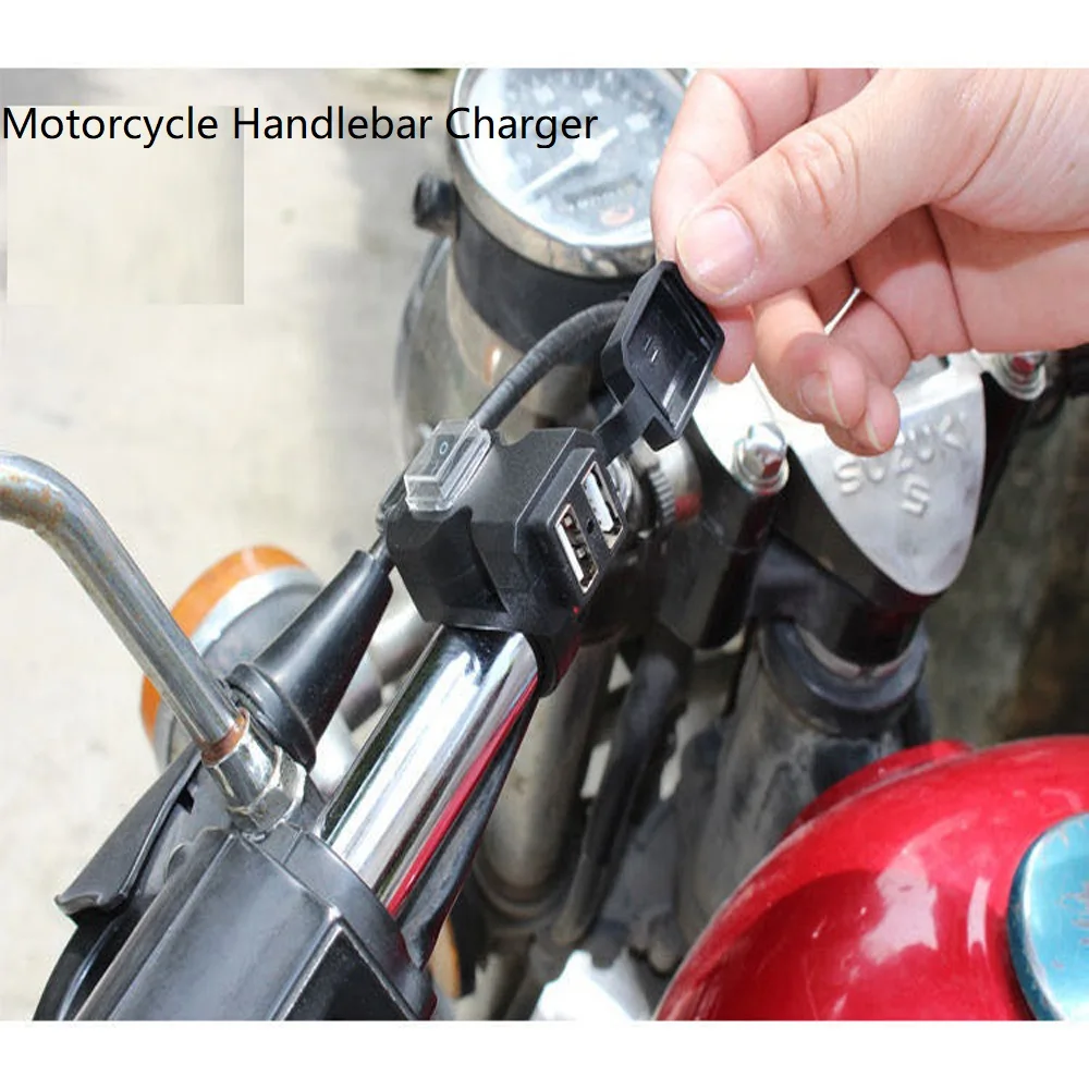 Motorcycle Handlebar Charger Dual USB Cigarette lighter adapter 12V Power Supply Adapter for all phone charging
Motorcycle Handlebar Charger Dual USB Cigarette lighter adapter 12V Power Supply Adapter for all phone charging