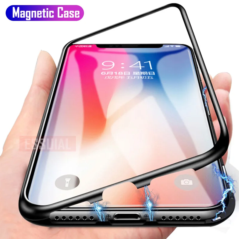 Magnetic Adsorption Metal Case For iPhone 11 Pro 7 8 Plus Tempered Glass Back Magnet Cover For iPhone 6 6s Plus X XS Max Cover
Magnetic Adsorption Metal Case For iPhone 11 Pro 7 8 Plus Tempered Glass Back Magnet Cover For iPhone 6 6s Plus X XS Max Cover