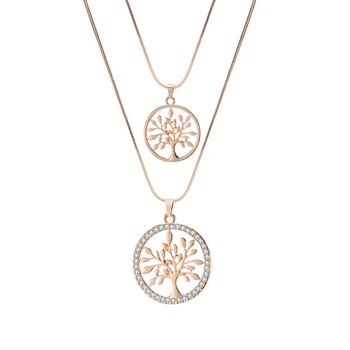 Double Layer Tree of Life Necklaces for Women Gold Sliver Color Crystal Pendant Necklace Fashion Jewelry Christmas Gifts 2019
Double Layer Tree of Life Necklaces for Women Gold Sliver Color Crystal Pendant Necklace Fashion Jewelry Christmas Gifts 2019