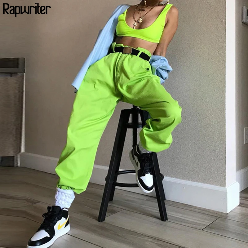 Rapwriter Fashion Fluorescent Dreen Drawstring Sweatpants Women 2020 Spring High Waist Loose Streetwear Jogger Pants bottom Hot
Rapwriter Fashion Fluorescent Dreen Drawstring Sweatpants Women 2020 Spring High Waist Loose Streetwear Jogger Pants bottom Hot