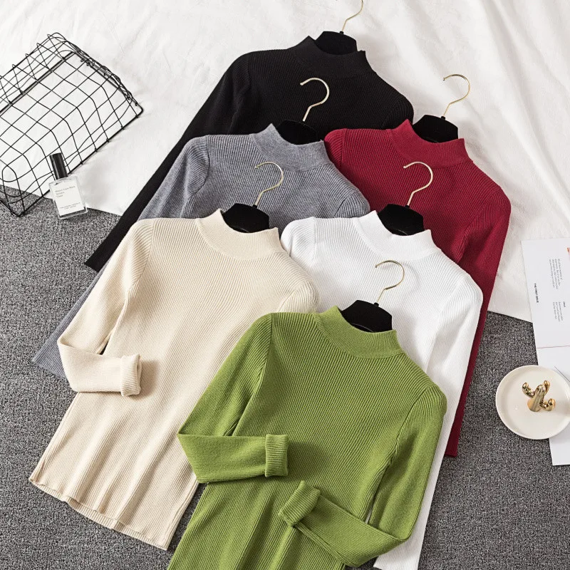 2019 New Solid Casual Knitted Sweater Women Long Sleeve Slim Cashmere Pullover Autumn Winter Turtleneck Soft Jumper Pure Top
2019 New Solid Casual Knitted Sweater Women Long Sleeve Slim Cashmere Pullover Autumn Winter Turtleneck Soft Jumper Pure Top