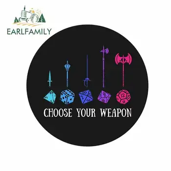 EARLFAMILY 13cm x 12.9cm for Choose Your Weapon Dungeon RPG Dice Circle Car Decal 3D Funny Car Stickers Waterproof Fashion
EARLFAMILY 13cm x 12.9cm for Choose Your Weapon Dungeon RPG Dice Circle Car Decal 3D Funny Car Stickers Waterproof Fashion