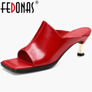 FEDONAS Sexy Fashion Genuine Leather Female Slippers Summer High Heels Sandals For Walking At Home Wedding House Shoes Woman
FEDONAS Sexy Fashion Genuine Leather Female Slippers Summer High Heels Sandals For Walking At Home Wedding House Shoes Woman