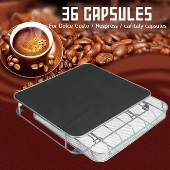 36 Cups Stainless Steel Coffee Capsules Pods Holder Storage Stand Shelve Rack Drawers Coffee Machine Base 32x29x7cm 
36 Cups Stainless Steel Coffee Capsules Pods Holder Storage Stand Shelve Rack Drawers Coffee Machine Base 32x29x7cm