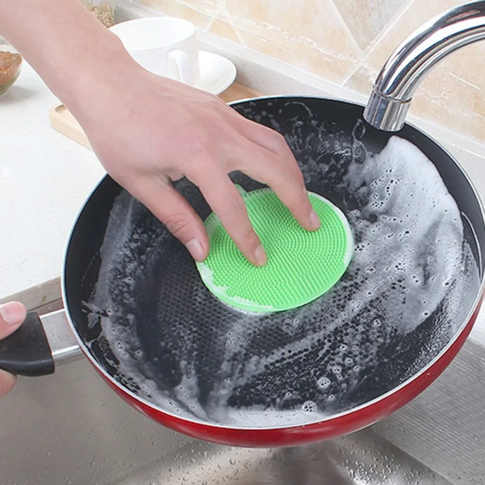 6 шт. силиконовые чистящие щетки мягкие губки для мытья посуды миска инструмент