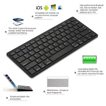2 Colors 78-key design & 6 multimedia keys Mini Slim Bluetooth Wireless Keyboard for iPad Phone OS 4.0Windows PC Laptop Tablet
2 Colors 78-key design & 6 multimedia keys Mini Slim Bluetooth Wireless Keyboard for iPad Phone OS 4.0Windows PC Laptop Tablet