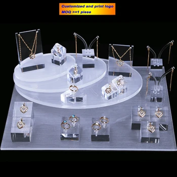 Acrylic Jewelry Set Display Stand Jewellery Case Necklace Organizer Bracelet Holder Ring Earring Props Pendan Display Rack #6 
Acrylic Jewelry Set Display Stand Jewellery Case Necklace Organizer Bracelet Holder Ring Earring Props Pendan Display Rack #6