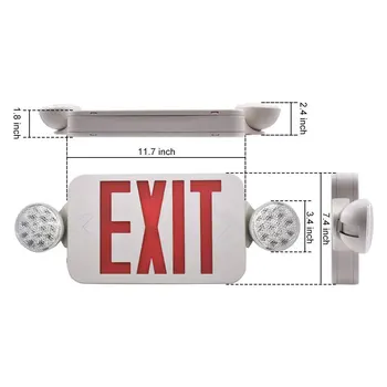 Professional Emergency Light Red EXIT Compact Combo Hardwired High Output LED Fire Emergency Light
Professional Emergency Light Red EXIT Compact Combo Hardwired High Output LED Fire Emergency Light