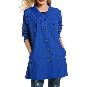 Women Outdoor Waterproof Solid Color Long Sleeve Concise Casual Raincoat Loose Spring Button-Down Coat
Women Outdoor Waterproof Solid Color Long Sleeve Concise Casual Raincoat Loose Spring Button-Down Coat
