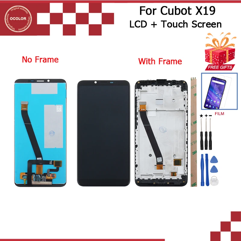 ocolor For Cubot X19 LCD Display + Touch Screen Digitizer With Frame 5.93'' For Cubot X19 Screen Replacement + Tools +Film
ocolor For Cubot X19 LCD Display + Touch Screen Digitizer With Frame 5.93'' For Cubot X19 Screen Replacement + Tools +Film