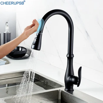 Kitchen Sink Touch Control Black Faucets Automatic Sensor Pull Down Taps Deck Mount Swivel Faucet Hot Cold Water Mixer Crane Tap
Kitchen Sink Touch Control Black Faucets Automatic Sensor Pull Down Taps Deck Mount Swivel Faucet Hot Cold Water Mixer Crane Tap