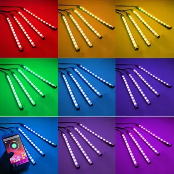 4x12LED Strips Car Interior Atmosphere Light Bluetooth App Control LED Strip Light Kit Brightness Speed Adjust Light Kit RGB
4x12LED Strips Car Interior Atmosphere Light Bluetooth App Control LED Strip Light Kit Brightness Speed Adjust Light Kit RGB