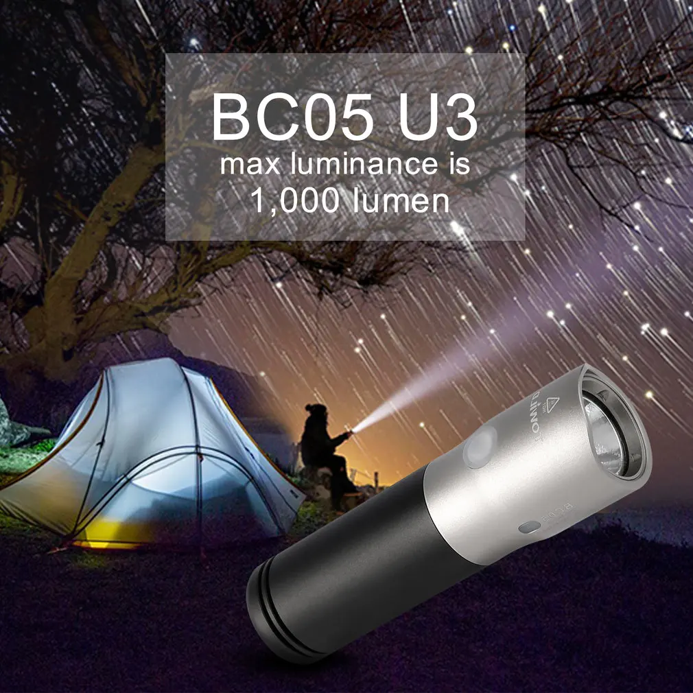1000 Lumen IP65 Waterproof USB Rechargeable Flashlight 3400mAh 18650 Battery USB Charging Discharging Integration Technology
1000 Lumen IP65 Waterproof USB Rechargeable Flashlight 3400mAh 18650 Battery USB Charging Discharging Integration Technology