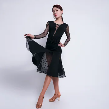 Sexy Latin Dance Dress Women Tango Salsa Cha Cha Samba Rumba Ballroom Practice Wear Long Sleeve Performance Rave Outfit DF1576 
Sexy Latin Dance Dress Women Tango Salsa Cha Cha Samba Rumba Ballroom Practice Wear Long Sleeve Performance Rave Outfit DF1576