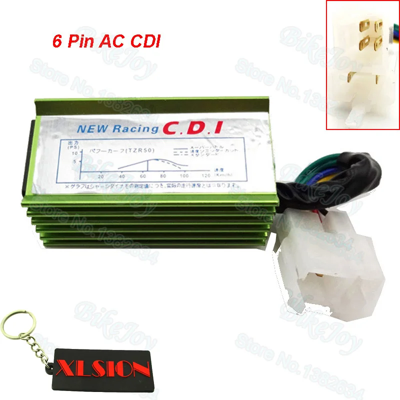 6 Pin AC гоночный зажигания CDI Коробка зеленый для питбайк ATV Quad Багги Go Karting мопед
