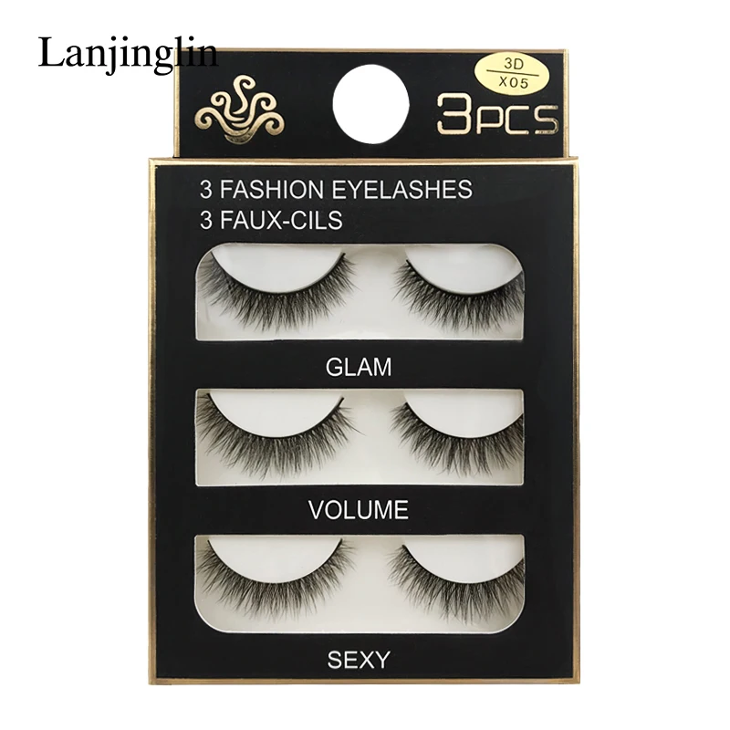 Faux Cils 3 Pairs False Eyelashes Soft Natural Long Wispy Fluffy 3D Mink Lashes Handmade Makeup Tool Extension Fake Eye Lashes 13 H2e9e664f136f44679758f7f97ca7a0b7i