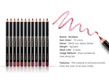 12 Colors Cosmetic Lipstick Pen Matte Long Lasting Pigments Waterproof Lady Charming Lip Liner Contour Makeup Lipstick Tool 23