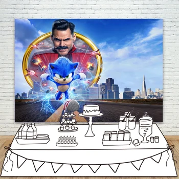 Cartoon Sonic The Hedgehog Photography Backdrop Newborn Baby Shower Boys Children Happy Birthday Cake Table Banner Decorations
Cartoon Sonic The Hedgehog Photography Backdrop Newborn Baby Shower Boys Children Happy Birthday Cake Table Banner Decorations