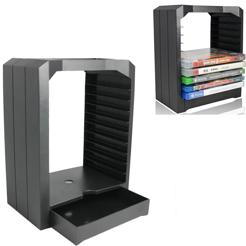 Фото AAAE Top-Ps4 Ps 4 Universal Game Storage Showcase Tower 10 Cd Games Holder For Playstation Ps4 Slim Pro Xbox One 360 Acce | Электроника