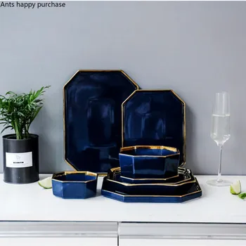 Nordic Blue Household Tableware Ceramic Dish Creative Dish Plate Noodle Soup Bowl Western Steak Dish Restaurant Kitchen Supplies
Nordic Blue Household Tableware Ceramic Dish Creative Dish Plate Noodle Soup Bowl Western Steak Dish Restaurant Kitchen Supplies