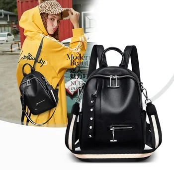 New Women's Leather Backpack Autumn 2019 Fashion Large Capacity Multi-functional Backpack with Two Broad Bands
New Women's Leather Backpack Autumn 2019 Fashion Large Capacity Multi-functional Backpack with Two Broad Bands