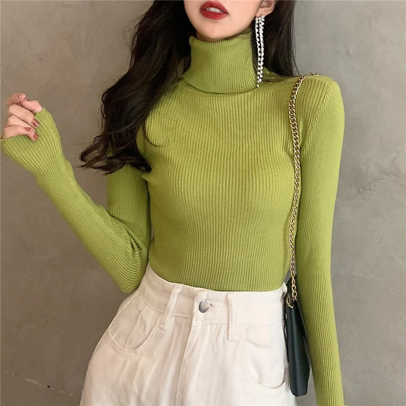Autumn New Women's Solid Color High Neck All-Match Base Knitted Long Sleeve Sweater
Autumn New Women's Solid Color High Neck All-Match Base Knitted Long Sleeve Sweater