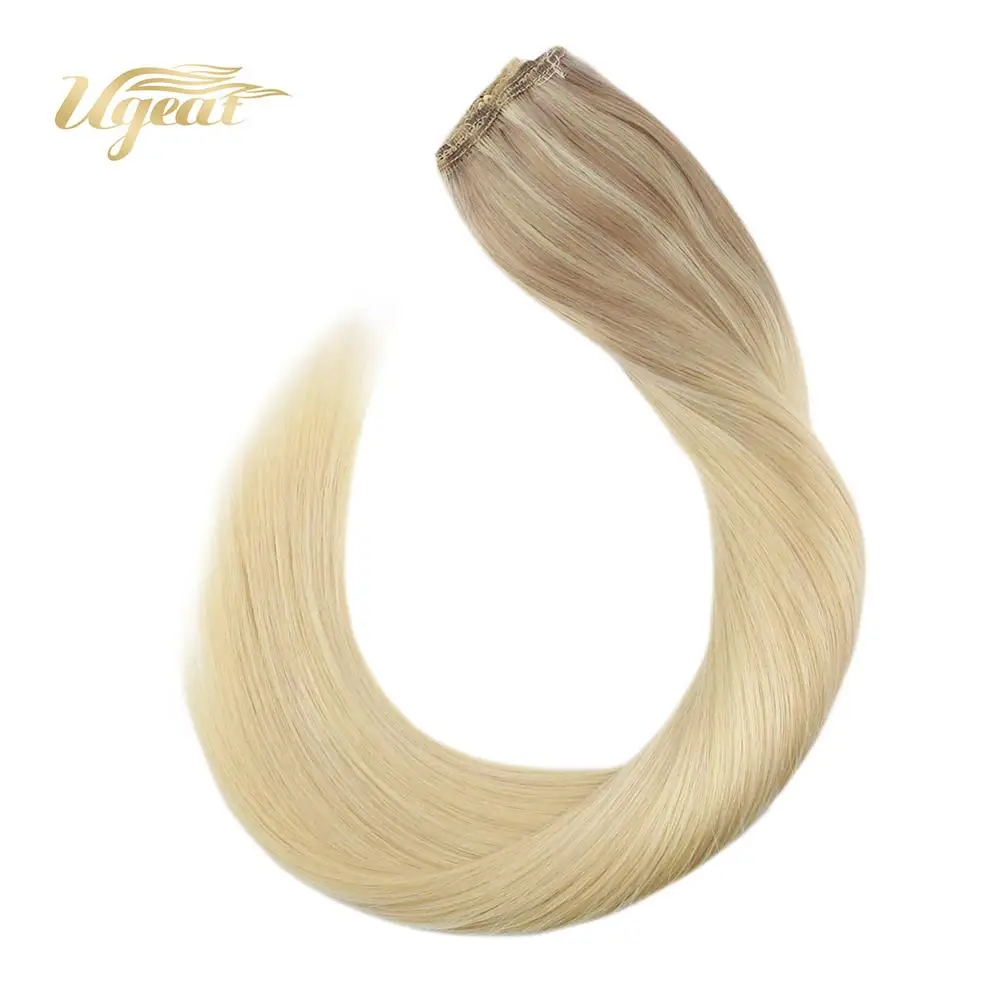 

Halo Hair Extensions Straight Brazilian Human Hair Extensions 12-22" Non-Remy Blonde Color Hair Flip on Hair Extensions 70-100G