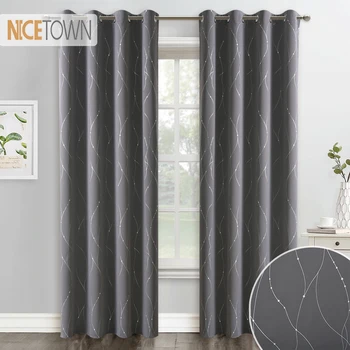 NICETOWN 1PC Blackout Curtains Foil Wave Line with Dots Pattern Sunlight Block Out Curtain Draperies for Bedroom living room
NICETOWN 1PC Blackout Curtains Foil Wave Line with Dots Pattern Sunlight Block Out Curtain Draperies for Bedroom living room