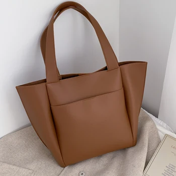 Solid Color PU Leather Shoulder Bags for Women 2020 Winter Large Capacity Top-handle Bags High Quality Handbags Casual Tote Bag
Solid Color PU Leather Shoulder Bags for Women 2020 Winter Large Capacity Top-handle Bags High Quality Handbags Casual Tote Bag