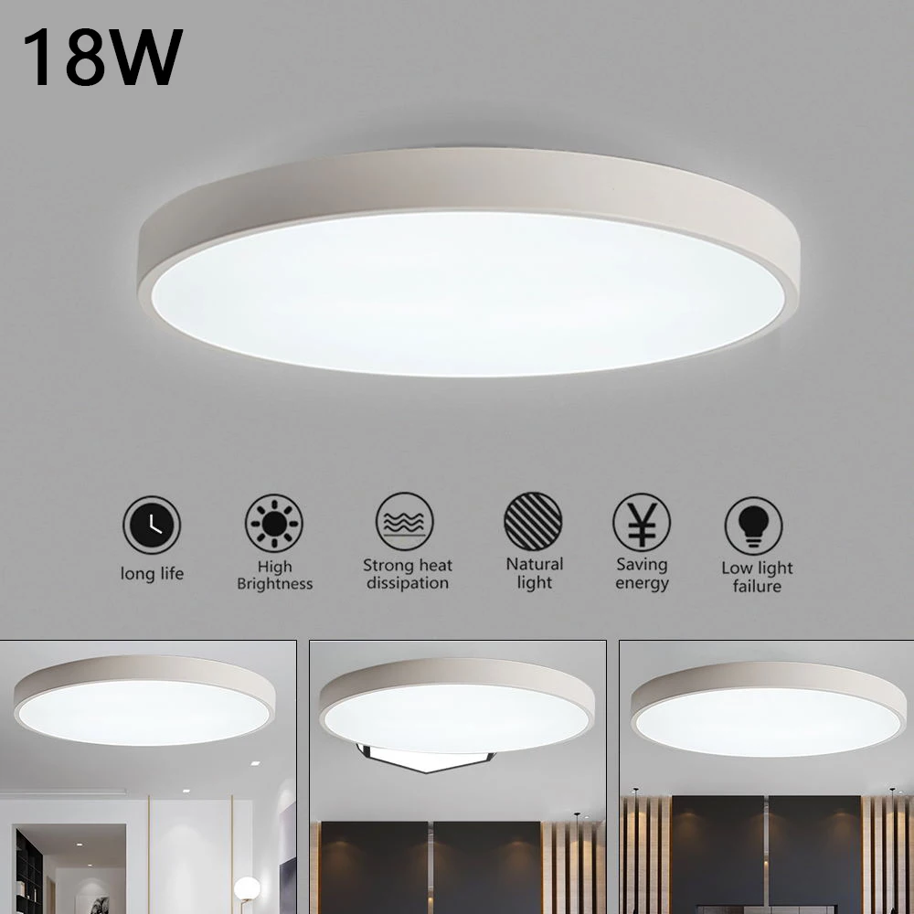 Ultra-Thin LED Ceiling Light 18W Round White Frame Modern Lamp Living Room Bedroom Kitchen Mounted Flush
Ultra-Thin LED Ceiling Light 18W Round White Frame Modern Lamp Living Room Bedroom Kitchen Mounted Flush