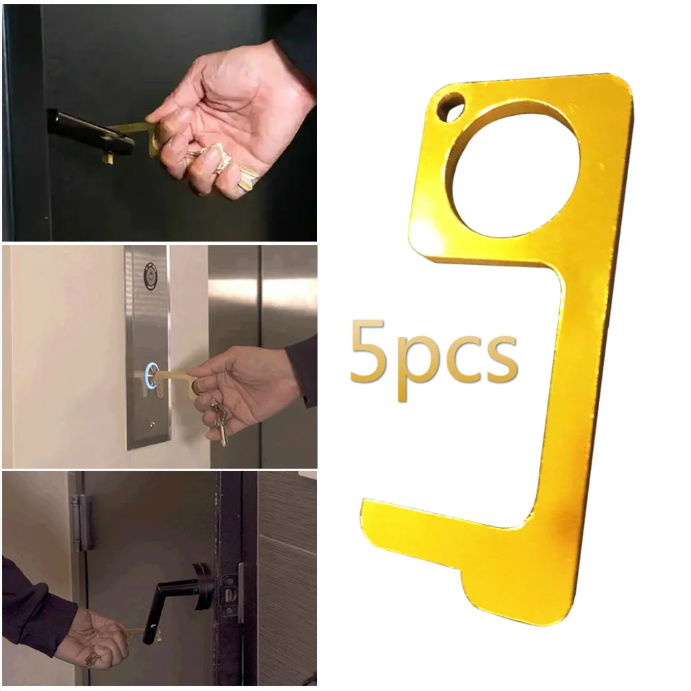 5pcs Hygiene Hand Edc Door Opener Antimicrobial Brass Portable Press Elevator Tool Door Handle Key For Home Safety Protect Tool
5pcs Hygiene Hand Edc Door Opener Antimicrobial Brass Portable Press Elevator Tool Door Handle Key For Home Safety Protect Tool
