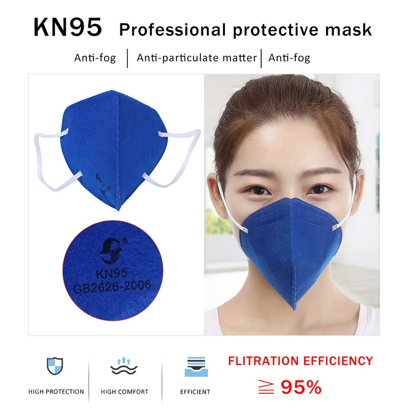 

SHIPS IN 24H! 20Pcs Mask KN95 Face Protective Cover Mask Respirator Mouth Masks Adult Dustproof Anti Virus PM2.5 With Filter