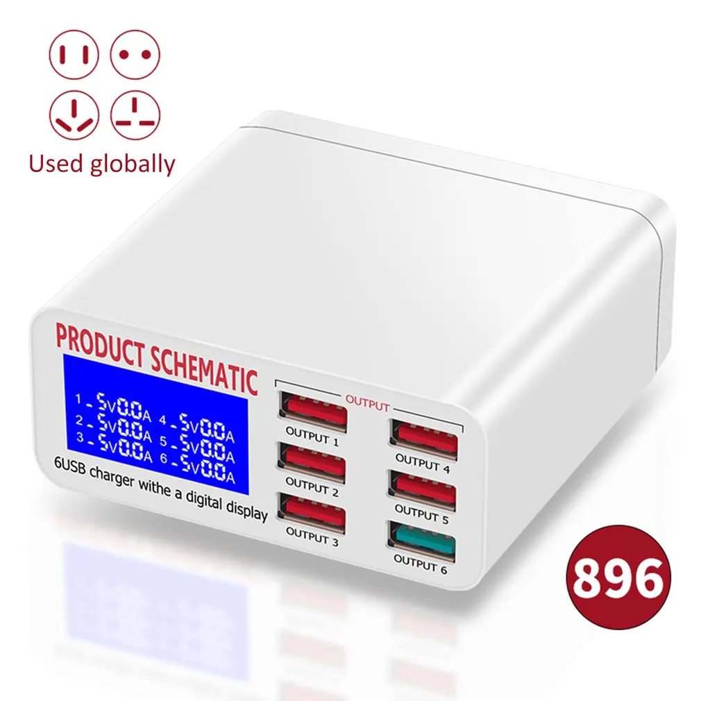 LCD Multi Fast USB Charger Charge Multiple 6 USB Phone Charging Station Universal USB HUB Smart Charger
LCD Multi Fast USB Charger Charge Multiple 6 USB Phone Charging Station Universal USB HUB Smart Charger