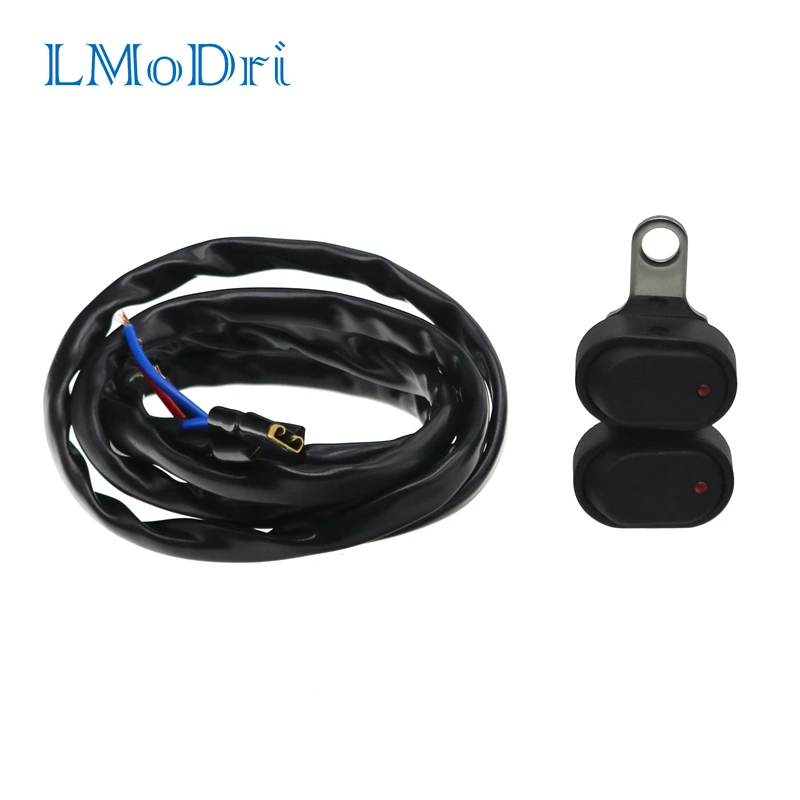 

LMoDri Large Displacement Motorcycle Scooter Stainless Steel Bracket Self Locking Switch with Red Indicator Light