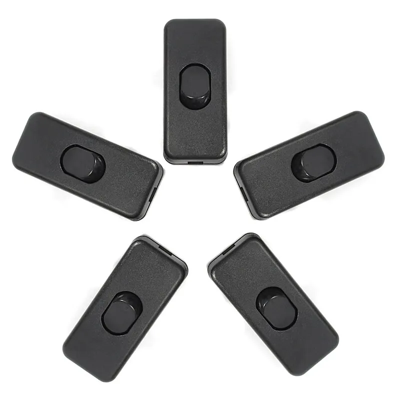 5pcs 110-250V Black Inline Lamp On/off Switches Universal Line Cord Switch Classic Useful Light Desk Lamp Hardware Accessories