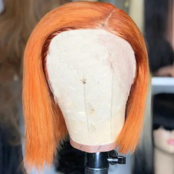 Short bob Copper Orange Colored Wig Natural skin Middle Part synthetic Wigs Short Bob Light Orange colored Fiber For Black Women
Short bob Copper Orange Colored Wig Natural skin Middle Part synthetic Wigs Short Bob Light Orange colored Fiber For Black Women