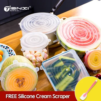 TIANXI 6 Pcs/Food Silicone Lid Kitchen Silicone Cover Food Wrap Bowl Pot Lid Reusable Stretch Lids Kitchen Accessories
TIANXI 6 Pcs/Food Silicone Lid Kitchen Silicone Cover Food Wrap Bowl Pot Lid Reusable Stretch Lids Kitchen Accessories
