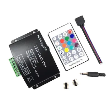 DC12V-24V 24Keys RGB / RGBW Music LED Controller RF Remote Sound Sensor Voice Audio Control For 5050 3528 RGB LED Strip Light
DC12V-24V 24Keys RGB / RGBW Music LED Controller RF Remote Sound Sensor Voice Audio Control For 5050 3528 RGB LED Strip Light