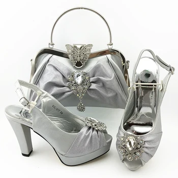 New Arrival Italian design Style Sliver Color Shoes and Bag Set Nigerian Party Shoes and Bag Set For Party D200505-9
New Arrival Italian design Style Sliver Color Shoes and Bag Set Nigerian Party Shoes and Bag Set For Party D200505-9