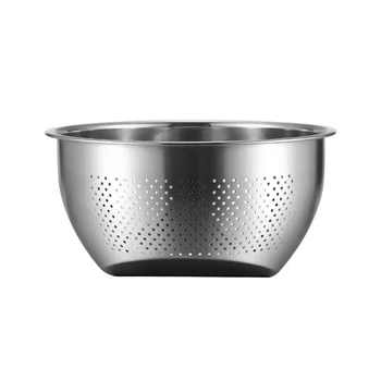 With Side Drainer Kitchen Supplies Durable Bottom Slope Large Capacity Rice Sieve Practical Washing Bowl Stainless Steel
With Side Drainer Kitchen Supplies Durable Bottom Slope Large Capacity Rice Sieve Practical Washing Bowl Stainless Steel